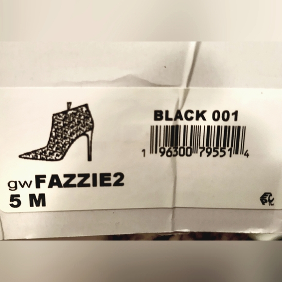 GUESS "Fazzie 2" Black Ankle Embellished Pointed Toe Stilettos Sz 5 NWB - Picture 7 of 9